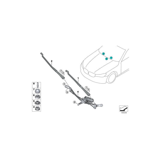 Genuine BMW 61617413988 G32 Wiper Arm, Passenger's Side (Inc. 630d, 620dX & 640i) | ML Performance US