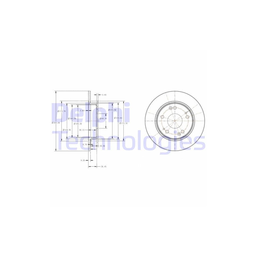 Delphi Bg4118C Brake Disc For Honda Civic