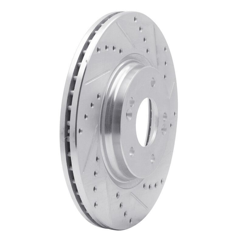 R1 Concepts R1 15-25 Hyundai Kona EV Front Right Drilled & Slotted Silver Brake Rotor