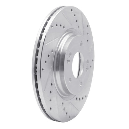 R1 Concepts R1 15-25 Hyundai Kona EV Front Right Drilled & Slotted Silver Brake Rotor
