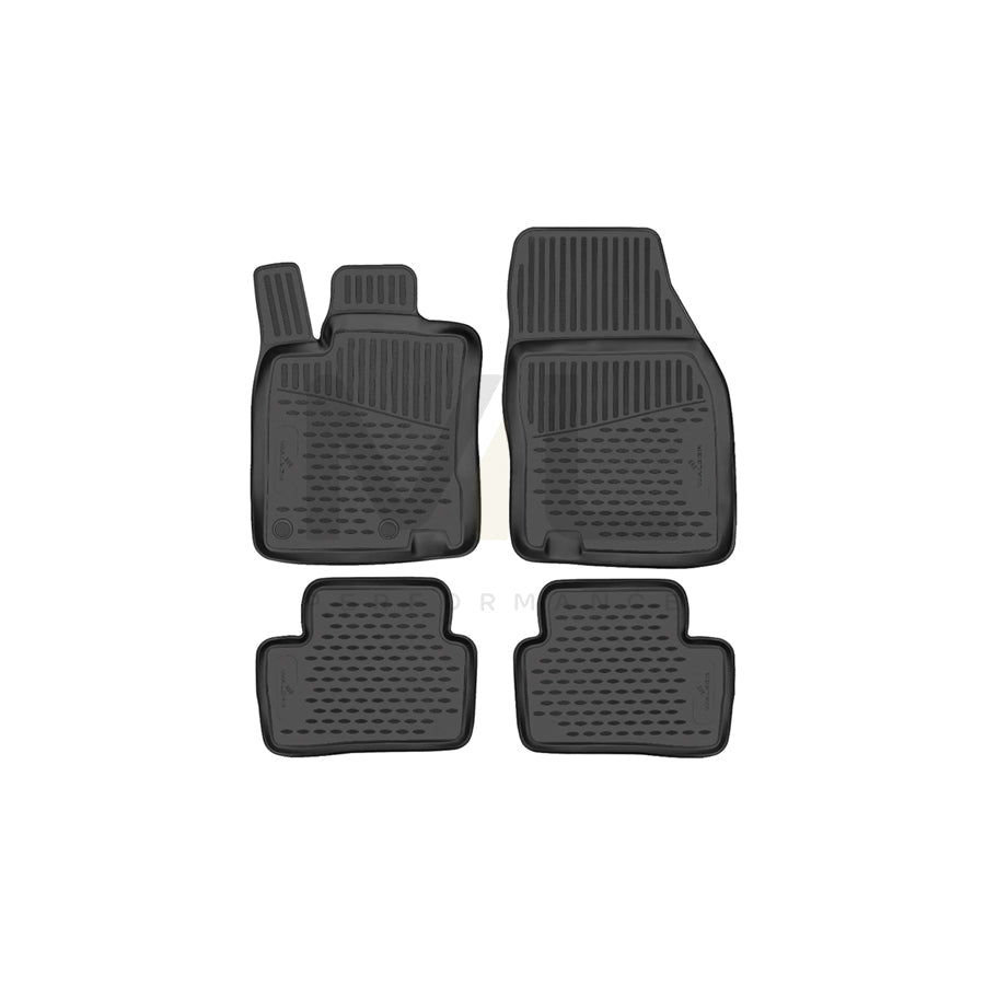 WALSER XTR 75229 Floor mat set Elastomer, Front and Rear, Black