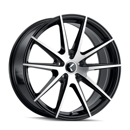 Kraze Wheels Kraze KR193 Turismo 18x8 / 5x120 BP / 40mm Offset / 74.1mm Hub Gloss Black Machined Wheel