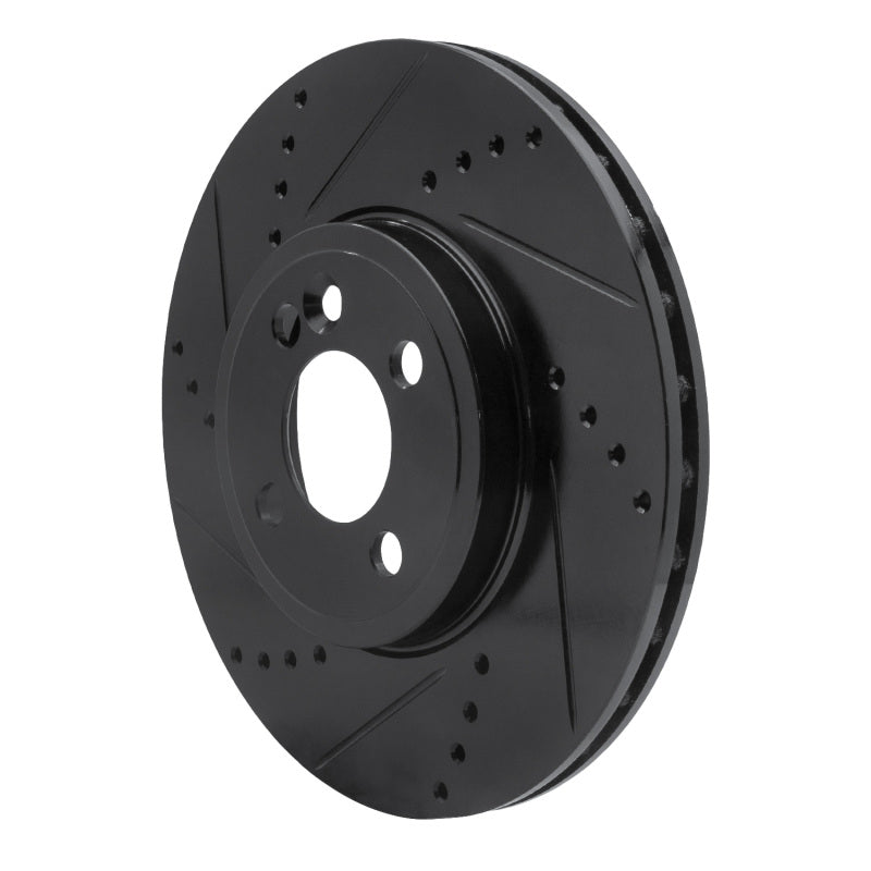 R1 Concepts R1 07-15 Mini Cooper (Excl Clubman) Front Left Drilled & Slotted Black Brake Rotor