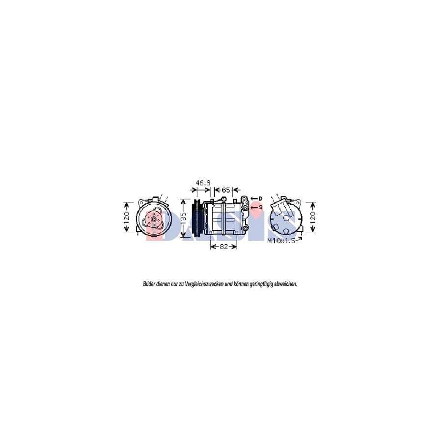 AKS Dasis 851823N Compressor, Air Conditioning for Nissan Pick Up (D22)