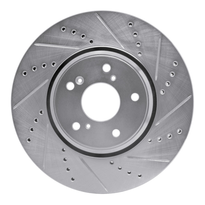R1 Concepts R1 16-22 Acura ILX Front Right Drilled & Slotted Silver Brake Rotor