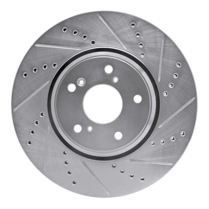 R1 Concepts R1 16-22 Acura ILX Front Right Drilled & Slotted Silver Brake Rotor
