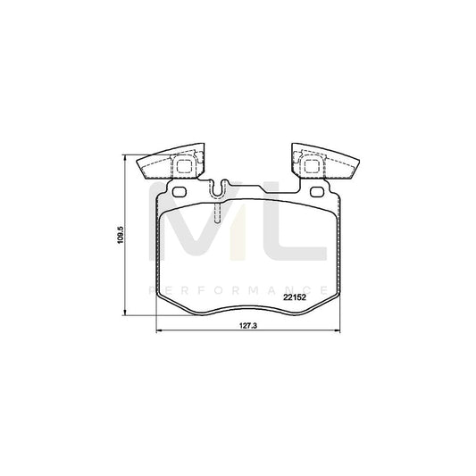 Hella 8DB 355 039-981 Brake Pad Set Suitable For Mercedes-Benz Glc Prepared For Wear Indicator, With Counterweights
