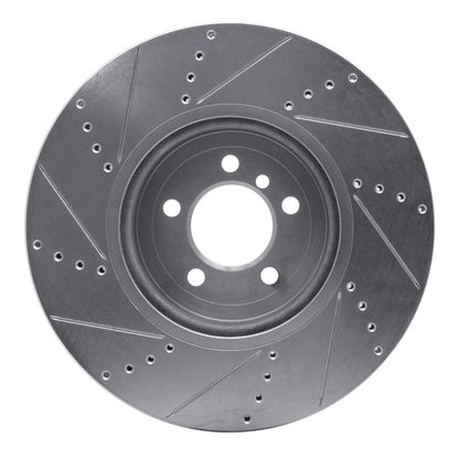 R1 Concepts R1 13-20 BMW 335I xDrive Front Right Drilled & Slotted Silver Brake Rotor