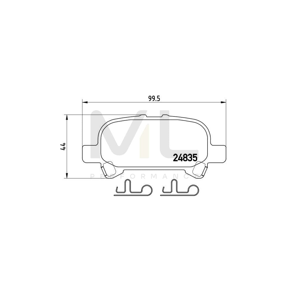 Brembo P 83 110 Brake Pad Set With Acoustic Wear Warning | ML Performance Car Parts