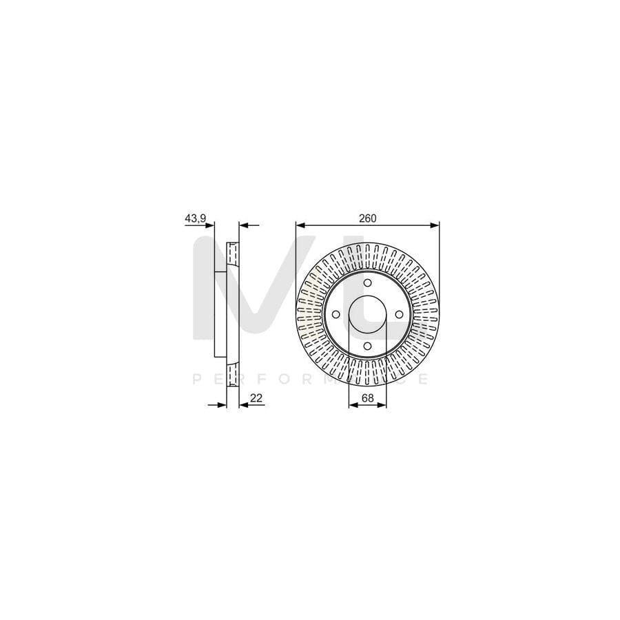 BOSCH 0 986 479 U61 Brake Disc Vented, Oiled | ML Performance Car Parts