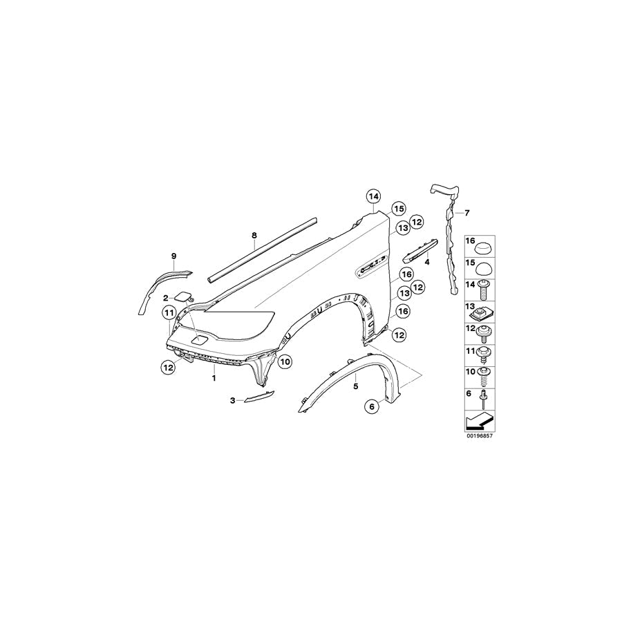 Genuine BMW 51777206655 E70 Trim, Wheelhousing Primed Front Left (Inc. X5 M) | ML Performance US Car Parts