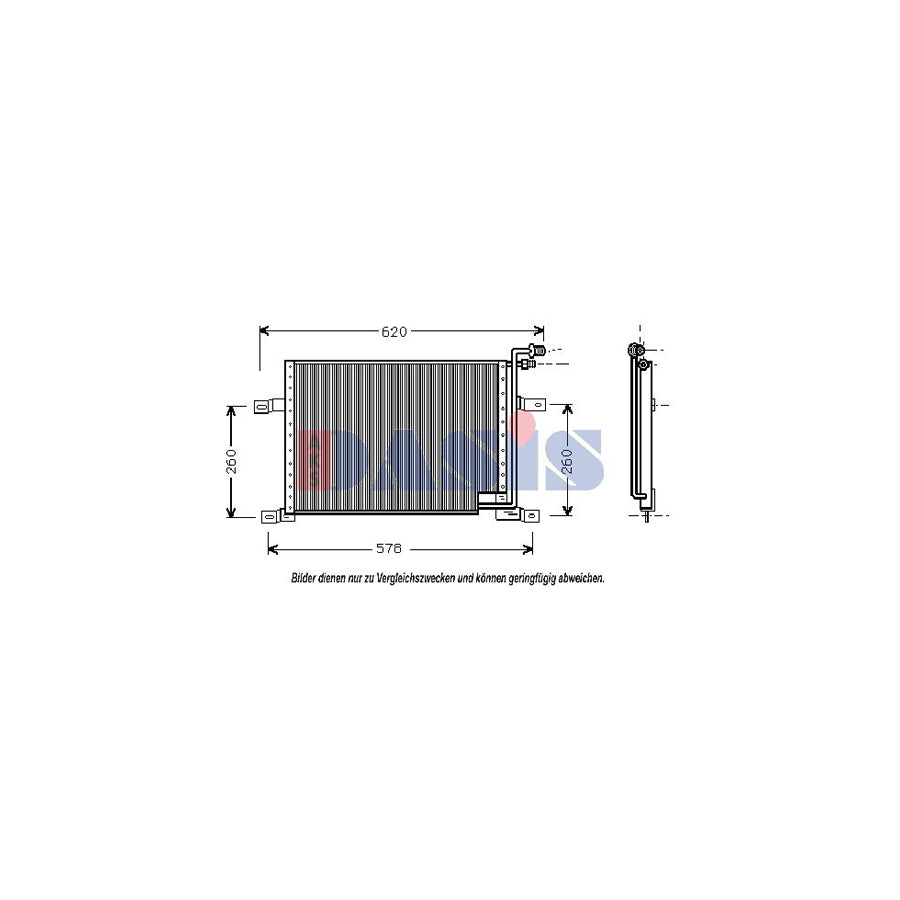 AKS Dasis 522014N Air Conditioning Condenser for Jeep Wrangler I Off-Road (Yj, Sj)