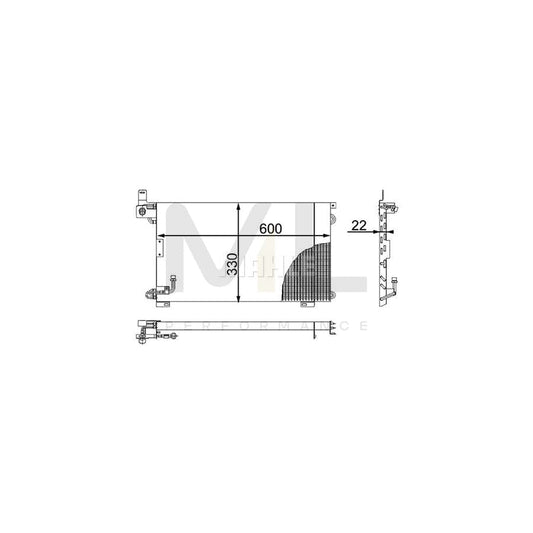 MAHLE ORIGINAL AC 188 000P Air conditioning condenser for PORSCHE 928 Coupe without dryer | ML Performance Car Parts