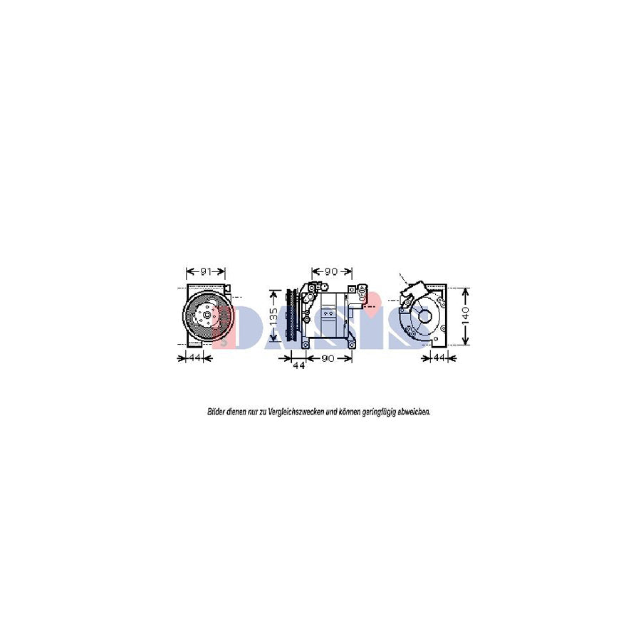 AKS Dasis 851827N Compressor, Air Conditioning for Nissan X-Trail (T30)