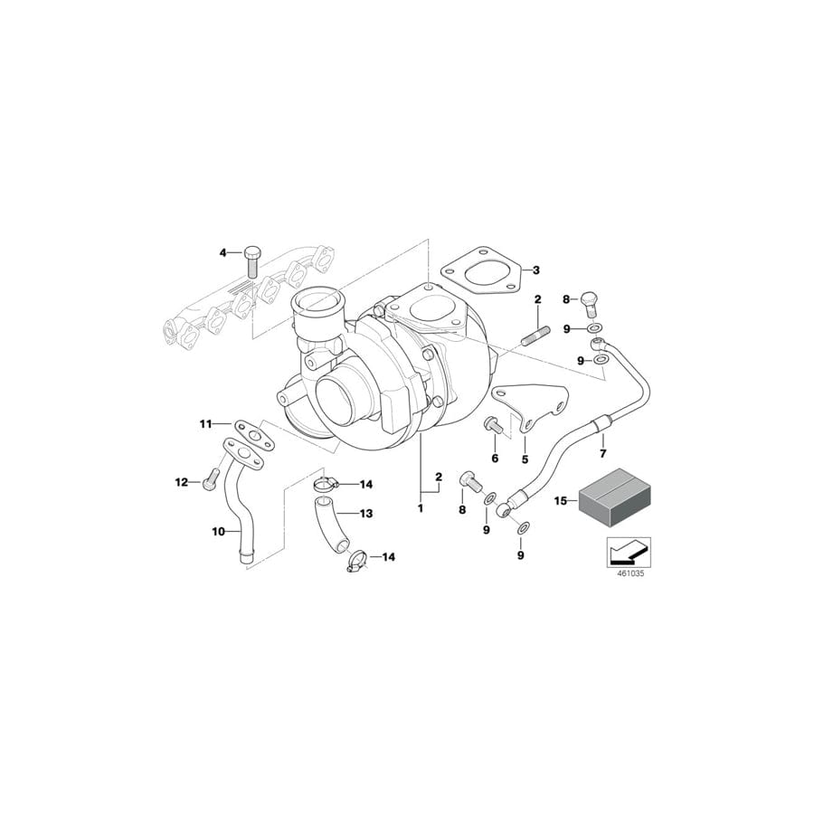Genuine BMW 11652348512 E39 E53 Installation Kit For Turbocharger VALUE LINE (Inc. 525d, X5 3.0d & 530d) | ML Performance UK Car Parts