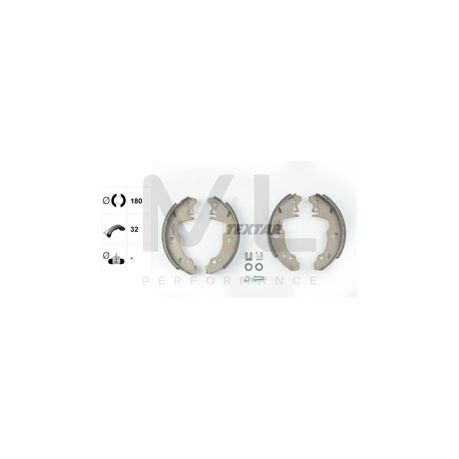 TEXTAR 91029400 Brake Shoe Set without handbrake lever, with accessories | ML Performance Car Parts