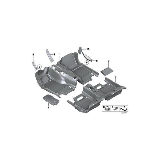 Genuine BMW 51477230919 F10 F11 Trim For Footrest EVERESTGRAU (Inc. 535i, 530d & 520d) | ML Performance US Car Parts