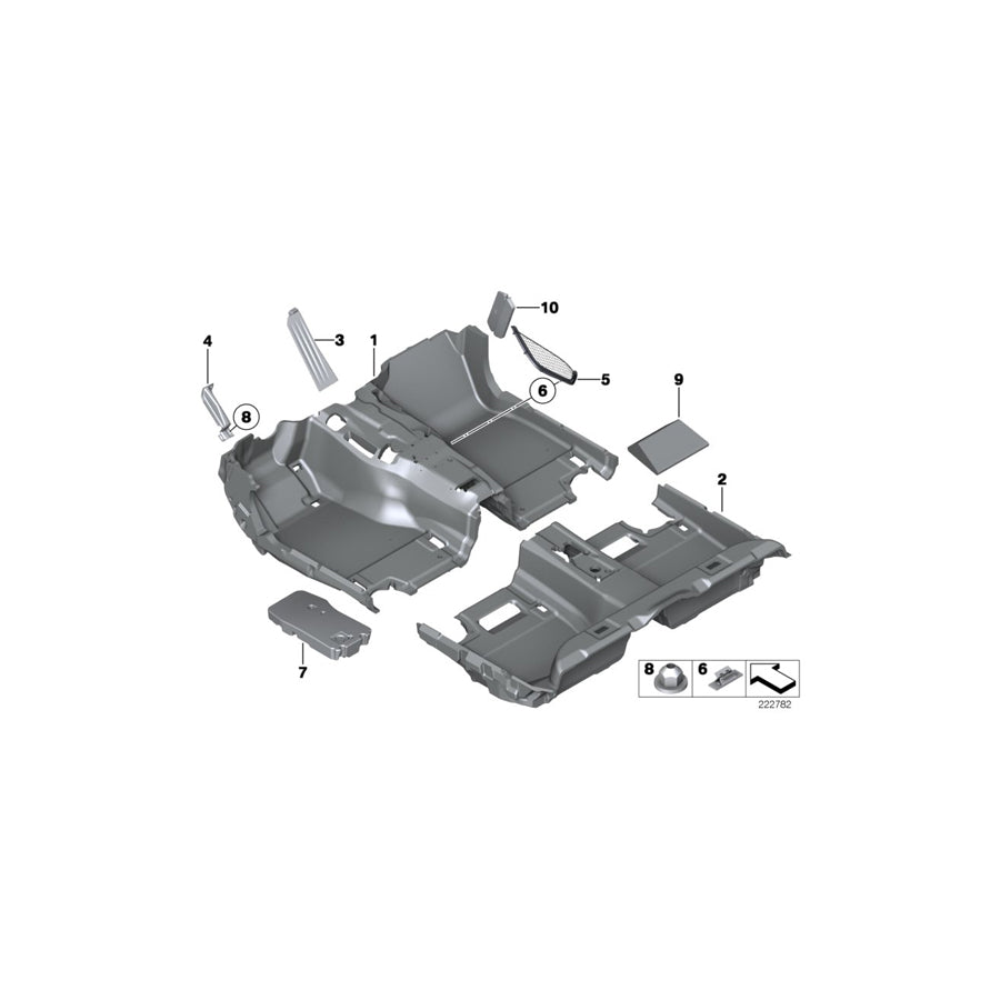 Genuine BMW 51477230915 F10 F11 Footwell Net EVERESTGRAU (Inc. 520d ed, 523i & 525d) | ML Performance US Car Parts