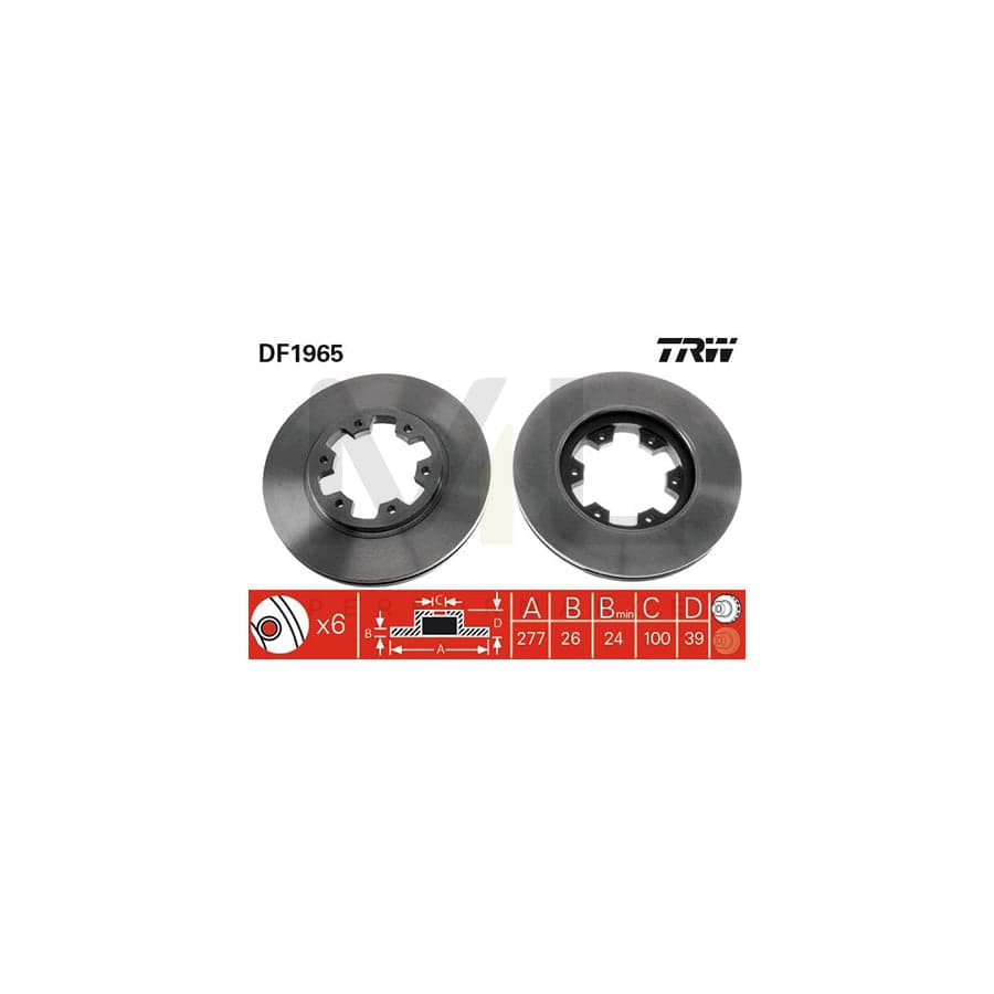 TRW DF1965 Brake Disc Vented, Painted | ML Performance Car Parts