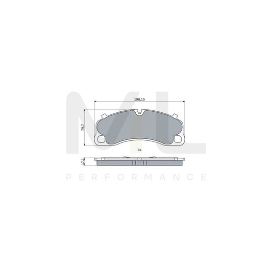 Bosch 0986424925 Brake Pad Set With Anti-Squeak Plate, With Mounting Manual BP2543 | ML Performance Car Parts
