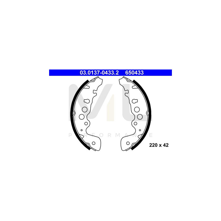 ATE 03.0137-0433.2 Brake Shoe Set for SUZUKI GRAND VITARA without lever