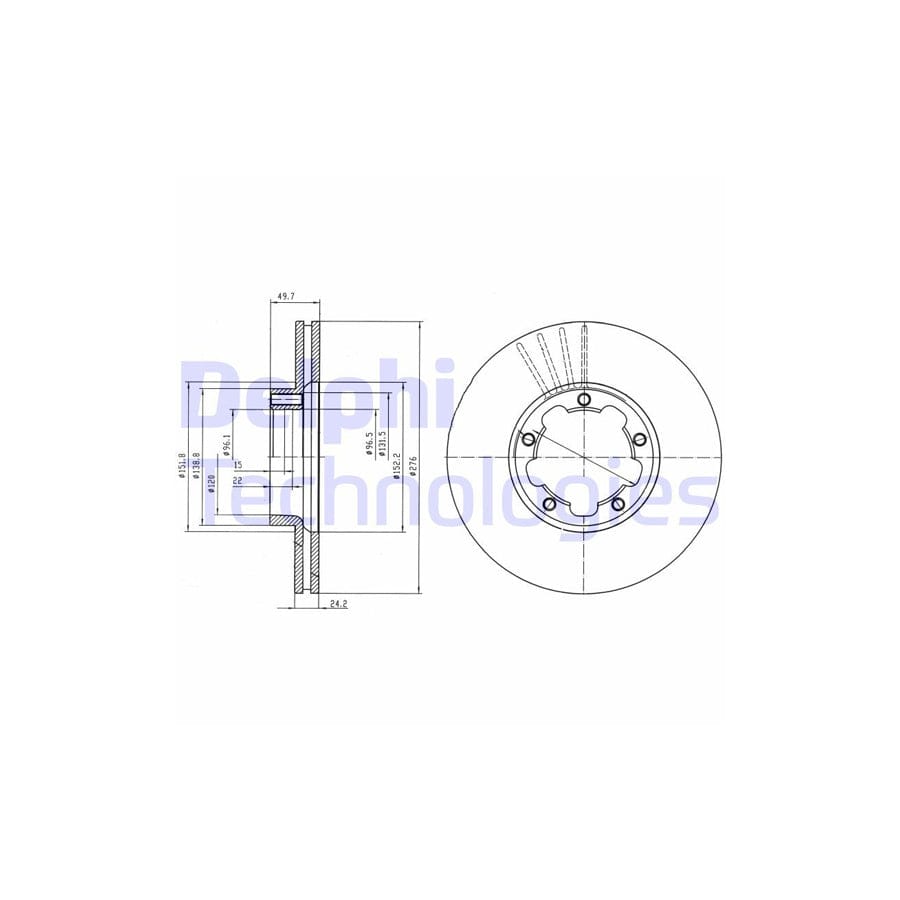 Delphi Bg4173 Brake Disc For Nissan Cabstar E Platform / Chassis (Tl_, Vl_)