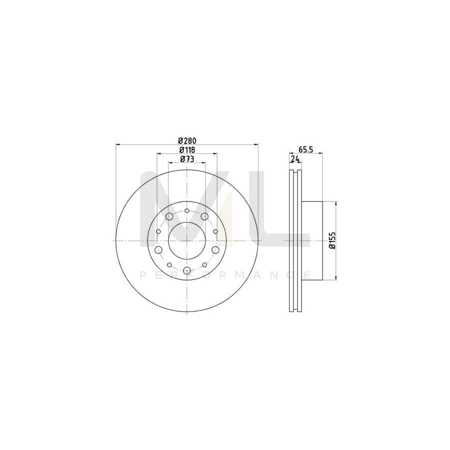TEXTAR PRO 92116603 Brake Disc Internally Vented, Coated, without wheel hub, without wheel studs | ML Performance Car Parts