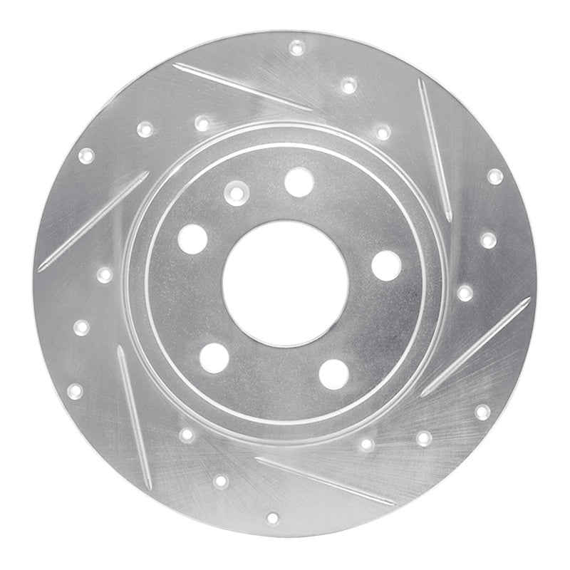R1 Concepts R1 00-09 Audi A4 (USA/Canada) Rear Right Drilled & Slotted Silver Brake Rotor