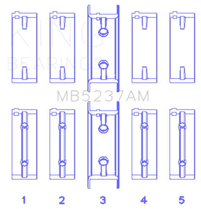 King Engine Bearings Mitsubishi 4G12 (Size +0.75mm) Main Bearing Set