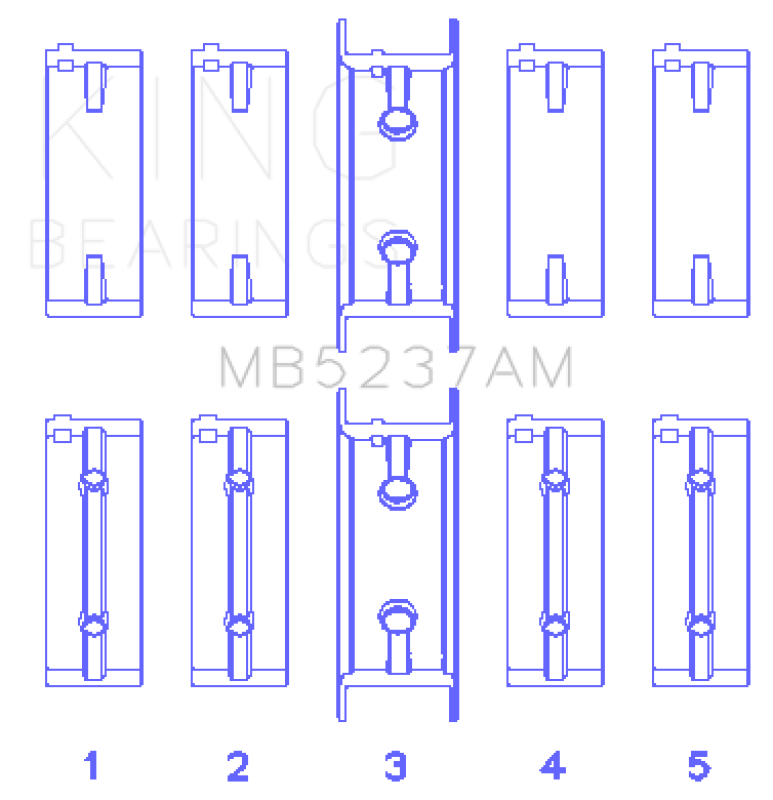 King Engine Bearings Mitsubishi 4G12 (Size +0.50mm) Main Bearing Set