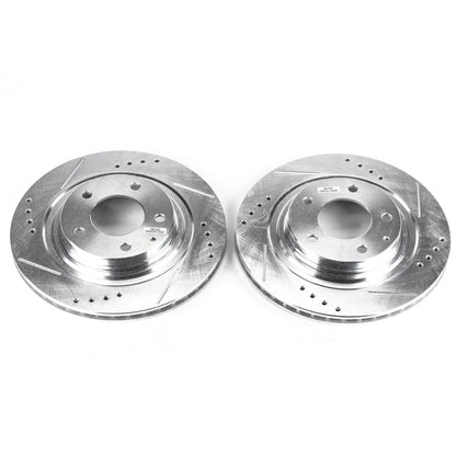 PowerStop Power Stop 93-95 Mazda RX-7 Rear Evolution Drilled & Slotted Rotors - Pair