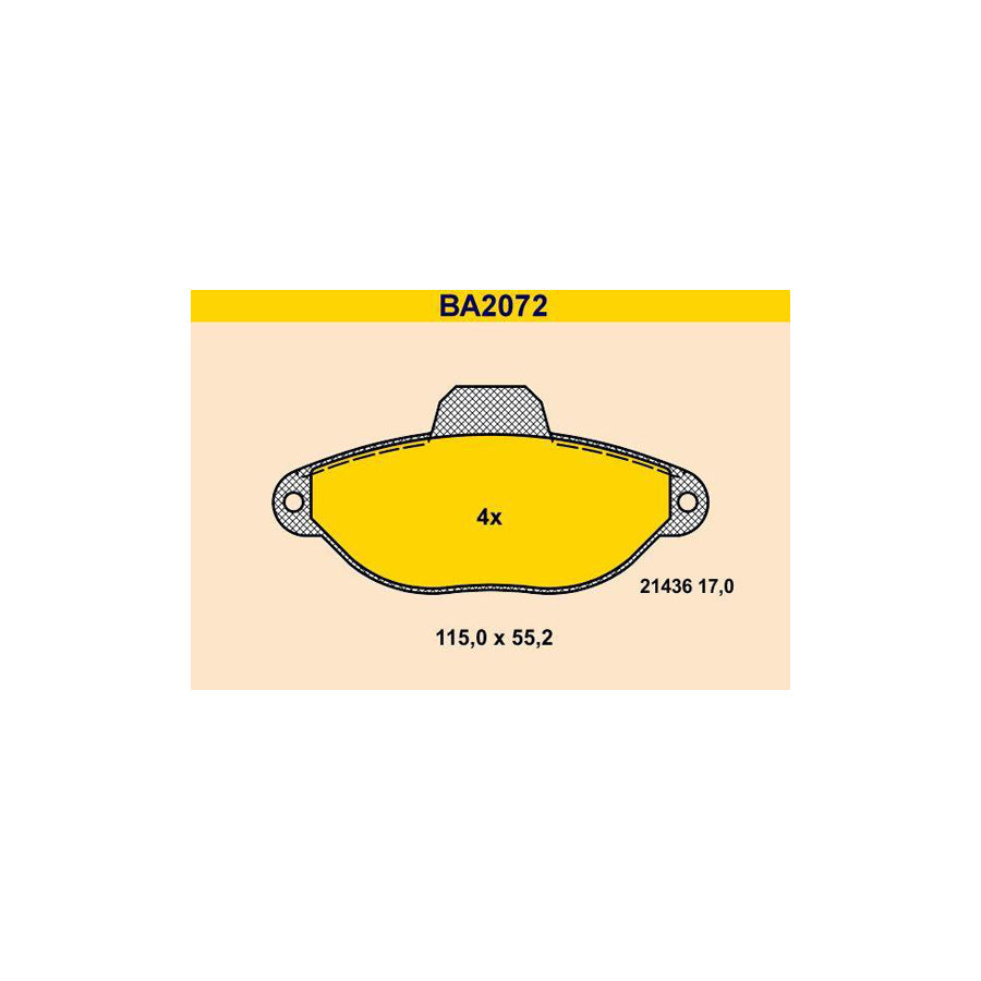 Barum Ba2072 Brake Pad Set