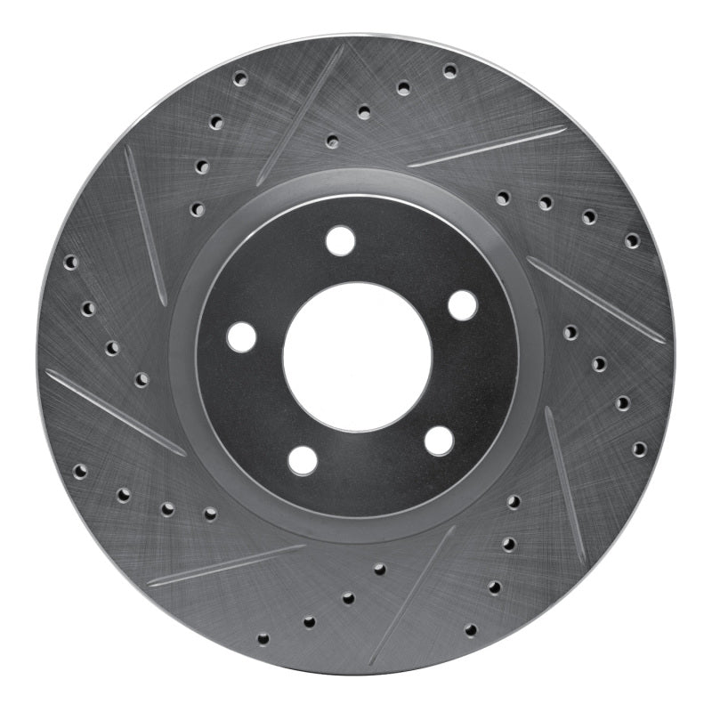 R1 Concepts R1 07-13 Mazda 3 Front Left Drilled & Slotted Silver Brake Rotor