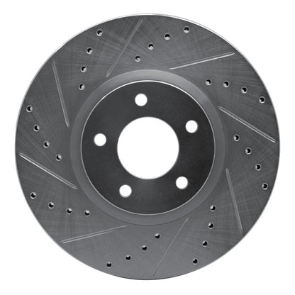 R1 Concepts R1 07-13 Mazda 3 Front Left Drilled & Slotted Silver Brake Rotor