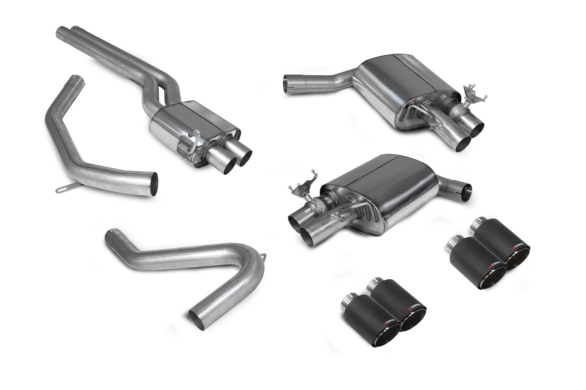 Scorpion SAU088CF Audi S4 B9 Resonated Half System | ML Performance US US