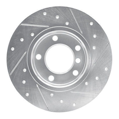 R1 Concepts R1 95-98 BMW 318TI Front Left Drilled & Slotted Silver Brake Rotor