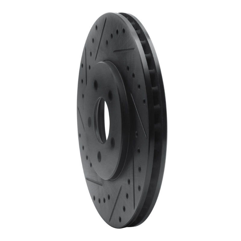 R1 Concepts R1 95-06 Chrysler Sebring Front Left Drilled & Slotted Black Brake Rotor