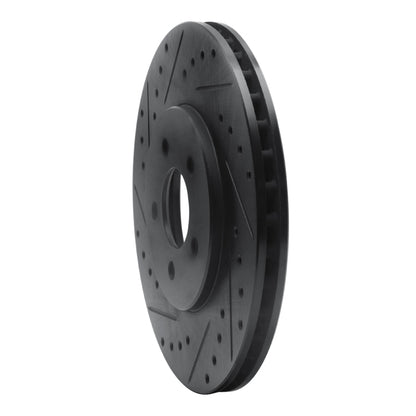 R1 Concepts R1 95-06 Chrysler Sebring Front Left Drilled & Slotted Black Brake Rotor