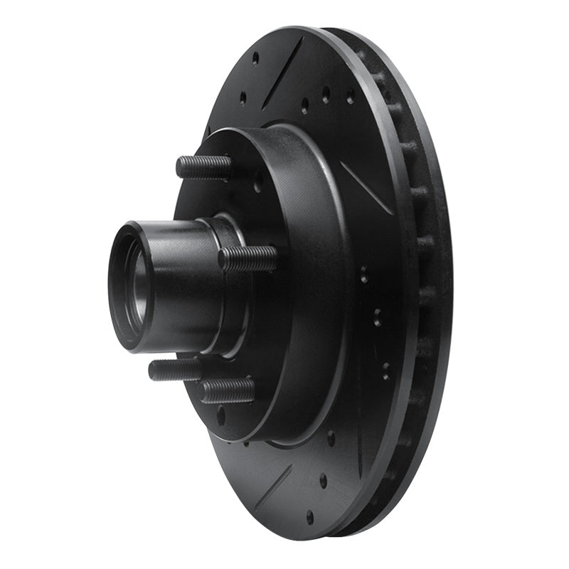 R1 Concepts R1 91-03 Chevrolet S10 Blazer Front Left Drilled & Slotted Black Brake Rotor