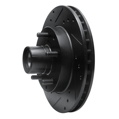 R1 Concepts R1 91-03 Chevrolet S10 Blazer Front Left Drilled & Slotted Black Brake Rotor