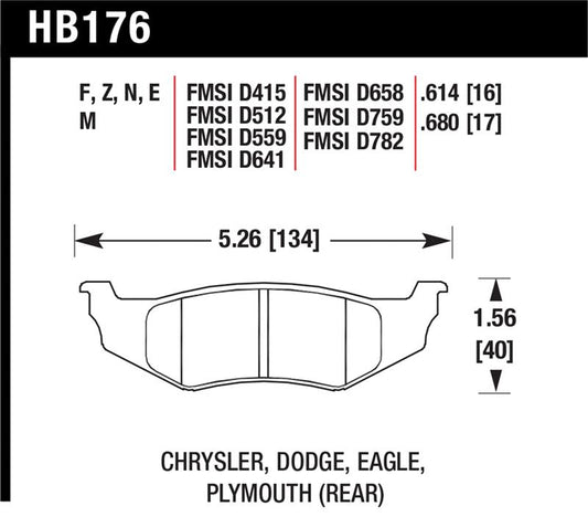Hawk Performance Hawk SRT4 HP+ Street Rear Brake Pads