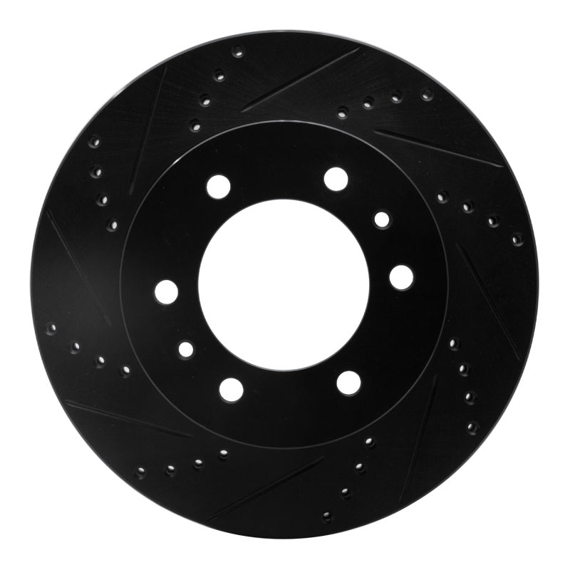 R1 Concepts R1 06-10 Hummer H3T Front Left Drilled & Slotted Black Brake Rotor