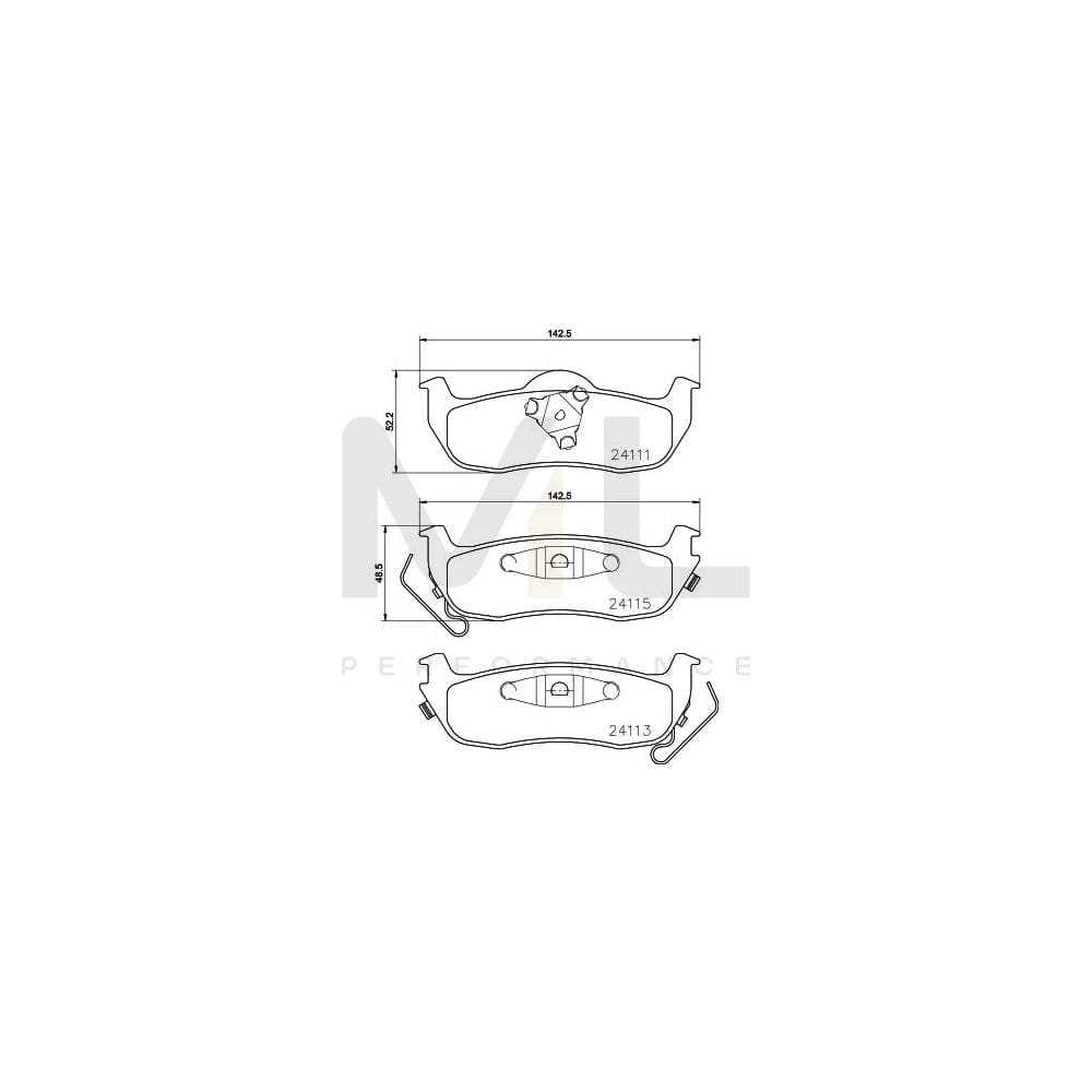 Hella 8DB 355 013-681 Brake Pad Set With Acoustic Wear Warning