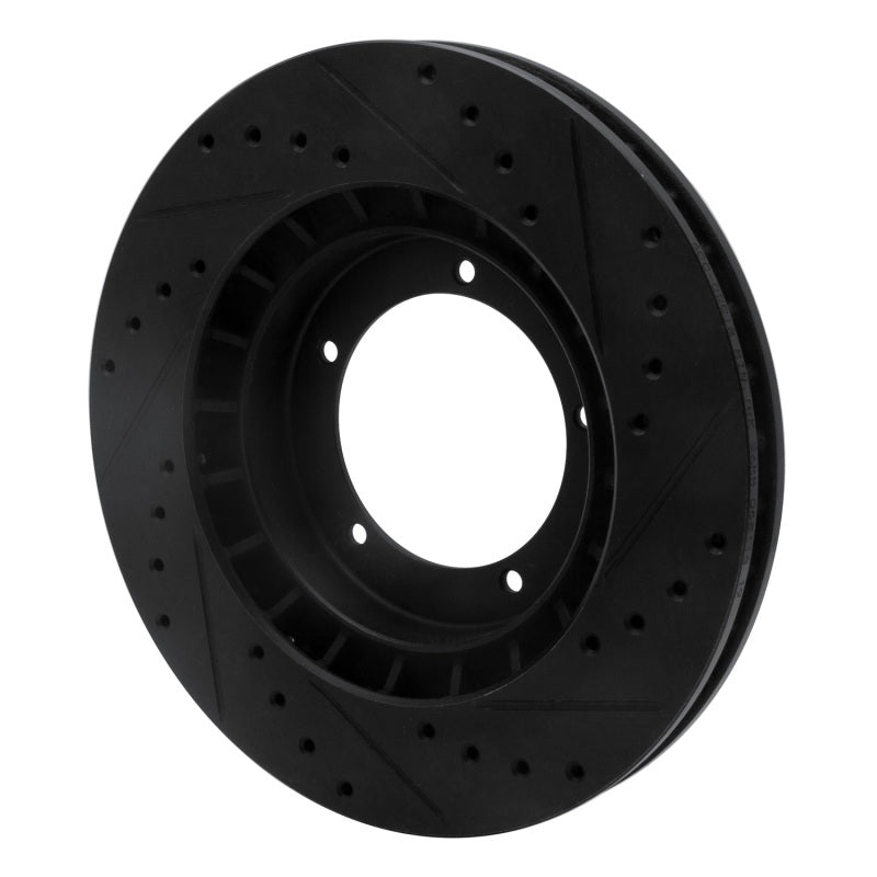 R1 Concepts R1 86-86 Porsche 944 Turbo Front Left Drilled & Slotted Black Brake Rotor