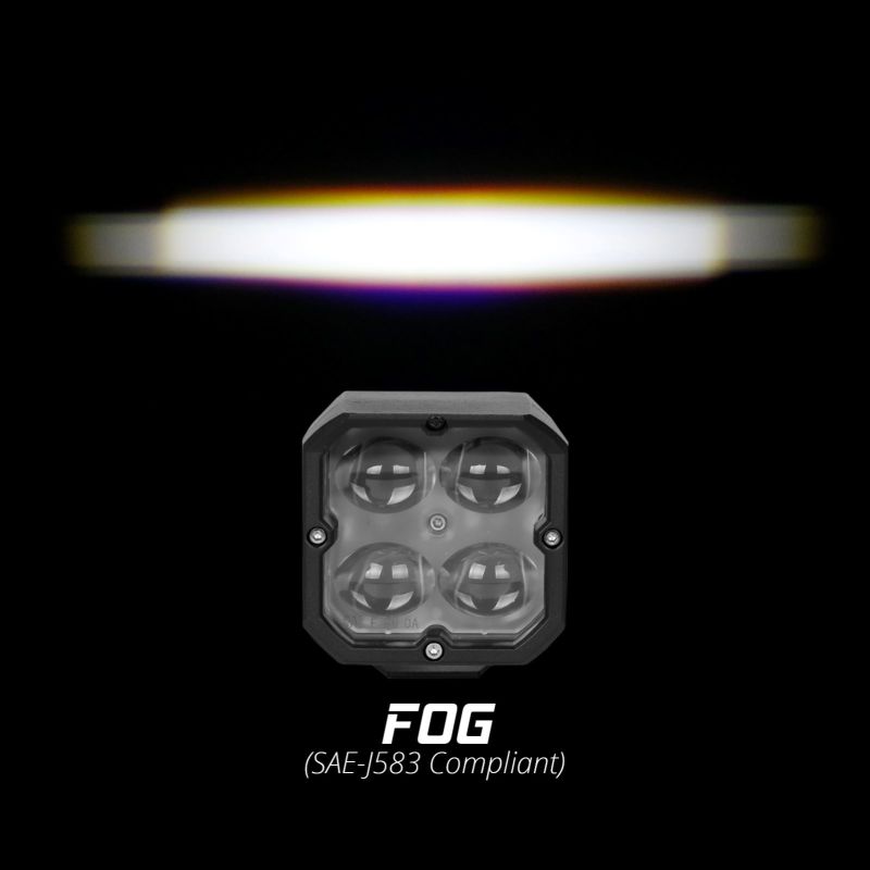 XKGLOW XK Glow XKchrome 20w LED Cube Light w/ RGB Accent Light Kit w/ Controller- Fog Beam 2pc