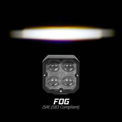 XKGLOW XK Glow XKchrome 20w LED Cube Light w/ RGB Accent Light Kit w/ Controller- Fog Beam 2pc