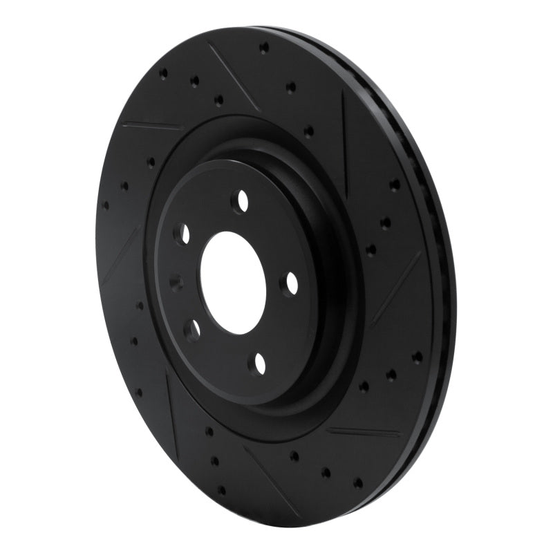 R1 Concepts R1 2008-2025 Audi A4 (Mexico) Rear Right Drilled & Slotted Black Brake Rotor