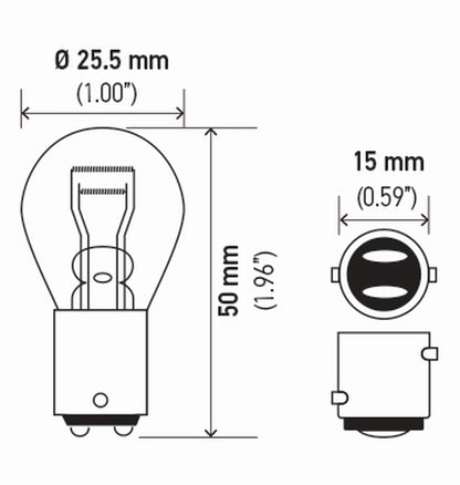 Hella Bulb 1157 12V 27/8W Ba9S S8 (2)