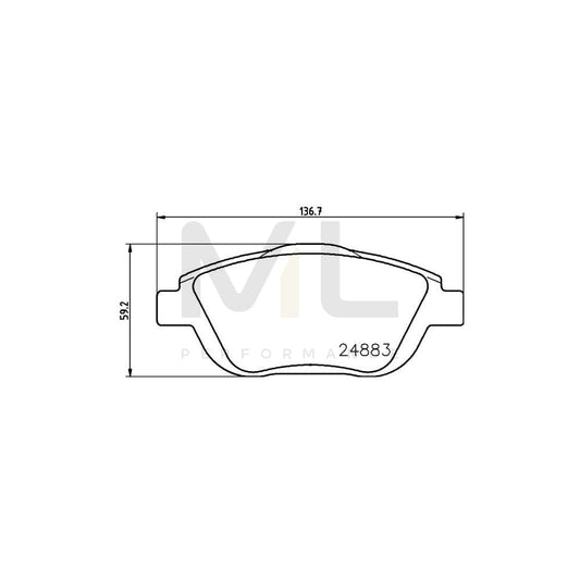 Hella 8DB 355 014-551 Brake Pad Set Not Prepared For Wear Indicator, With Brake Caliper Screws, With Accessories