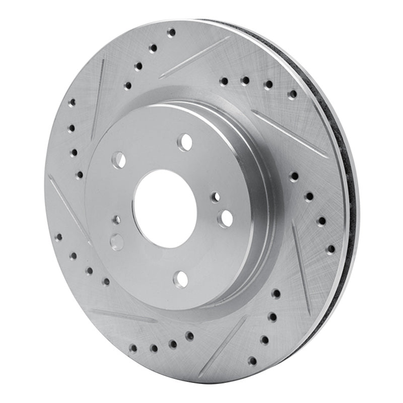 R1 Concepts R1 06-17 Suzuki Grand Vitara Front Left Drilled & Slotted Silver Brake Rotor